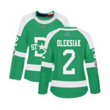 Women's Dallas Stars #2 Jamie Oleksiak Authentic Green 2020 Winter Classic Hockey Jersey