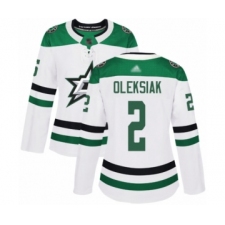 Women's Dallas Stars #2 Jamie Oleksiak Authentic White Away Hockey Jersey