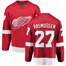 Men's Detroit Red Wings #27 Michael Rasmussen Fanatics Branded Red Home Breakaway NHL Jersey
