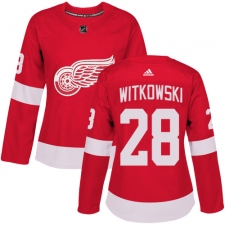 Women's Adidas Detroit Red Wings #28 Luke Witkowski Authentic Red Home NHL Jersey