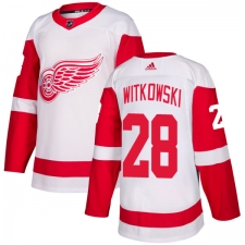 Youth Adidas Detroit Red Wings #28 Luke Witkowski Authentic White Away NHL Jersey