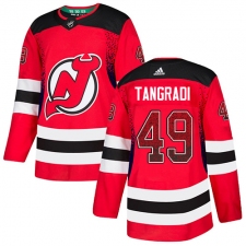 Men's Adidas New Jersey Devils #49 Eric Tangradi Authentic Red Drift Fashion NHL Jersey