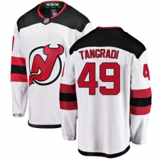 Men's New Jersey Devils #49 Eric Tangradi Fanatics Branded White Away Breakaway NHL Jersey