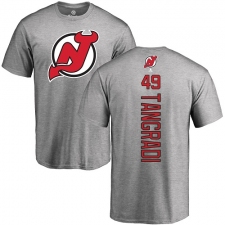 NHL Adidas New Jersey Devils #49 Eric Tangradi Ash Backer T-Shirt