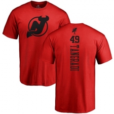 NHL Adidas New Jersey Devils #49 Eric Tangradi Red One Color Backer T-Shirt