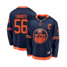 Men's Edmonton Oilers #56 Kailer Yamamoto Authentic Navy Blue Alternate Fanatics Branded Breakaway Hockey Jersey