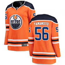 Women's Edmonton Oilers #56 Kailer Yamamoto Fanatics Branded Orange Home Breakaway NHL Jersey