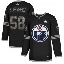 Men's Adidas Edmonton Oilers #58 Anton Slepyshev Black Authentic Classic Stitched NHL Jersey