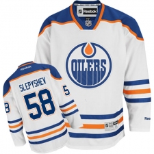 Youth Reebok Edmonton Oilers #58 Anton Slepyshev Authentic White Away NHL Jersey