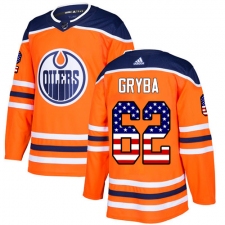 Men's Adidas Edmonton Oilers #62 Eric Gryba Authentic Orange USA Flag Fashion NHL Jersey