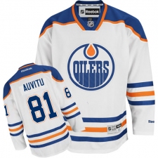 Men's Reebok Edmonton Oilers #81 Yohann Auvitu Authentic White Away NHL Jersey