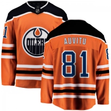 Youth Edmonton Oilers #81 Yohann Auvitu Fanatics Branded Orange Home Breakaway NHL Jersey