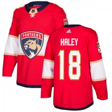 Men's Adidas Florida Panthers #18 Micheal Haley Authentic Red Home NHL Jersey