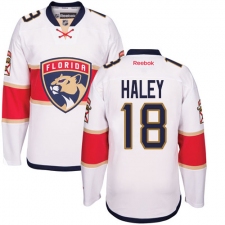 Men's Reebok Florida Panthers #18 Micheal Haley Authentic White Away NHL Jersey