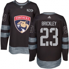 Men's Adidas Florida Panthers #23 Connor Brickley Premier Black 1917-2017 100th Anniversary NHL Jersey