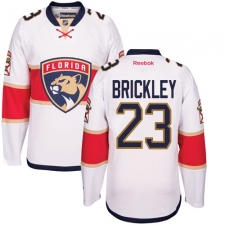 Men's Reebok Florida Panthers #23 Connor Brickley Authentic White Away NHL Jersey