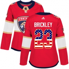 Women's Adidas Florida Panthers #23 Connor Brickley Authentic Red USA Flag Fashion NHL Jersey