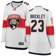 Women's Florida Panthers #23 Connor Brickley Authentic White Away Fanatics Branded Breakaway NHL Jersey