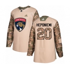 Men's Florida Panthers #20 Aleksi Heponiemi Authentic Camo Veterans Day Practice Hockey Jersey