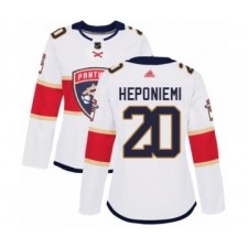 Women's Florida Panthers #20 Aleksi Heponiemi Authentic White Away Hockey Jersey