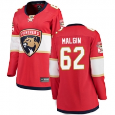 Women's Florida Panthers #62 Denis Malgin Fanatics Branded Red Home Breakaway NHL Jersey