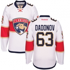 Men's Reebok Florida Panthers #63 Evgenii Dadonov Authentic White Away NHL Jersey
