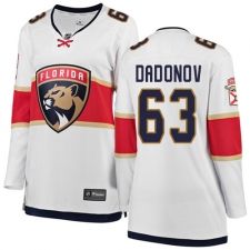 Women's Florida Panthers #63 Evgenii Dadonov Authentic White Away Fanatics Branded Breakaway NHL Jersey