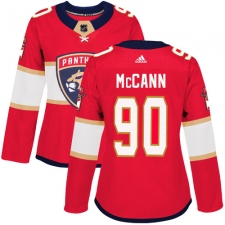 Women's Adidas Florida Panthers #90 Jared McCann Authentic Red Home NHL Jersey
