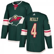 Men's Adidas Minnesota Wild #4 Mike Reilly Authentic Green Home NHL Jersey