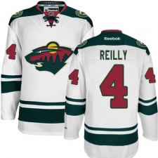 Men's Reebok Minnesota Wild #4 Mike Reilly Authentic White Away NHL Jersey