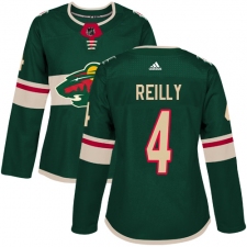 Women's Adidas Minnesota Wild #4 Mike Reilly Authentic Green Home NHL Jersey