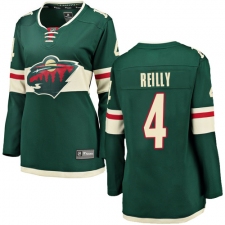 Women's Minnesota Wild #4 Mike Reilly Authentic Green Home Fanatics Branded Breakaway NHL Jersey