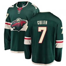 Youth Minnesota Wild #7 Matt Cullen Authentic Green Home Fanatics Branded Breakaway NHL Jersey