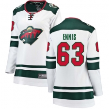 Women's Minnesota Wild #63 Tyler Ennis Authentic White Away Fanatics Branded Breakaway NHL Jersey
