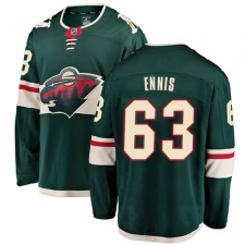 Youth Minnesota Wild #63 Tyler Ennis Authentic Green Home Fanatics Branded Breakaway NHL Jersey