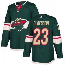 Men's Adidas Minnesota Wild #23 Gustav Olofsson Authentic Green Home NHL Jersey