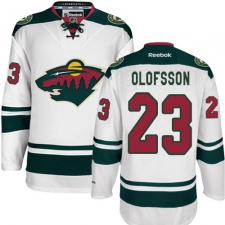 Women's Reebok Minnesota Wild #23 Gustav Olofsson Authentic White Away NHL Jersey