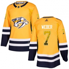 Men's Adidas Nashville Predators #7 Yannick Weber Authentic Gold Drift Fashion NHL Jersey