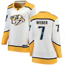 Women's Nashville Predators #7 Yannick Weber Fanatics Branded White Away Breakaway NHL Jersey