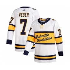 Youth Nashville Predators #7 Yannick Weber Authentic White 2020 Winter Classic Hockey Jersey