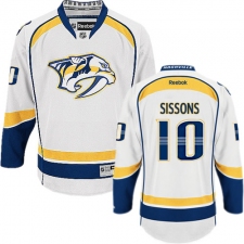 Men's Reebok Nashville Predators #10 Colton Sissons Authentic White Away NHL Jersey