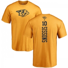 NHL Adidas Nashville Predators #10 Colton Sissons Gold One Color Backer T-Shirt