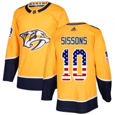 Youth Adidas Nashville Predators #10 Colton Sissons Authentic Gold USA Flag Fashion NHL Jersey