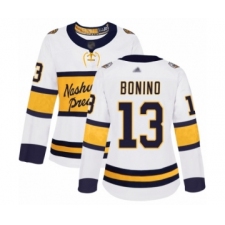 Women's Nashville Predators #13 Nick Bonino Authentic White 2020 Winter Classic Hockey Jersey