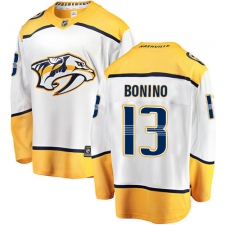 Youth Nashville Predators #13 Nick Bonino Fanatics Branded White Away Breakaway NHL Jersey