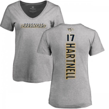 NHL Women's Adidas Nashville Predators #17 Scott Hartnell Ash Backer T-Shirt