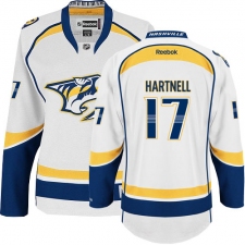 Women's Reebok Nashville Predators #17 Scott Hartnell Authentic White Away NHL Jersey