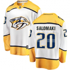 Men's Nashville Predators #20 Miikka Salomaki Fanatics Branded White Away Breakaway NHL Jersey