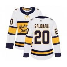 Women's Nashville Predators #20 Miikka Salomaki Authentic White 2020 Winter Classic Hockey Jersey