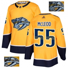 Men's Adidas Nashville Predators #55 Cody McLeod Authentic Gold Fashion Gold NHL Jersey
